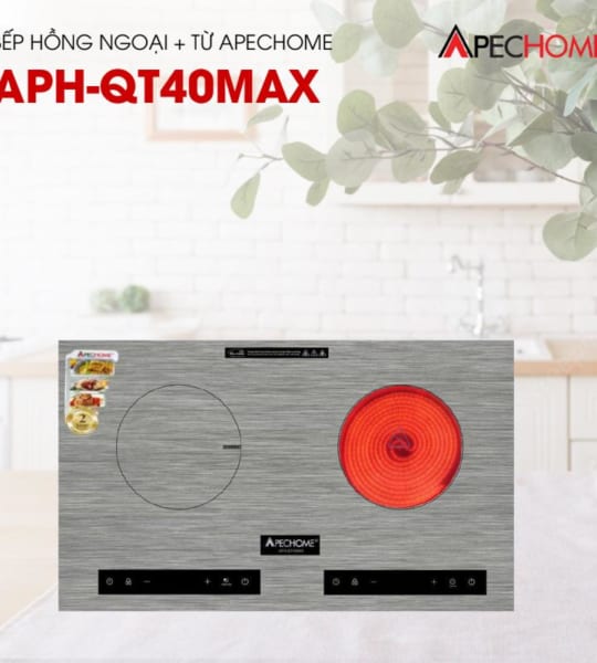 Bếp hồng ngoại + điện từ âm đôi APH-QT40MAX
